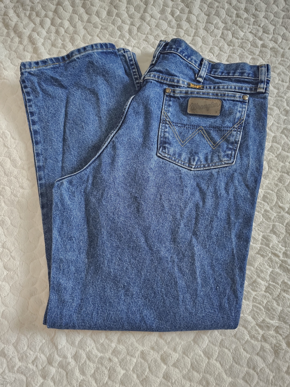 Wrangler Men's Relaxed Fit Blue Denim Jeans 38x32 George Strait Collection